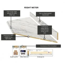Hampton Bay Wilsonart 8 ft. Laminate Countertop Kit Included in Gloss Calcutta Marble/Textured Gloss with Full Wrap Ogee Edge -Hampton Bay Shop calcutta marble hampton bay laminate countertops 12337kt08r4925 66 1000