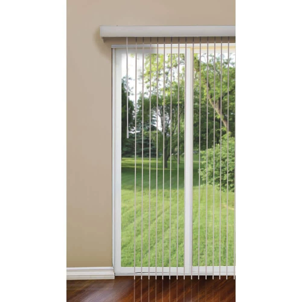 Hampton Bay Canvas Pearl White Room Darkening Vertical Blind for Sliding Door or Window - Louver Size 3.5 in. W x 84 in. L(9-Pack) 4 Hampton Bay Canvas Pearl White Room Darkening Vertical Blind for Sliding Door or Window - Louver Size 3.5 in. W x 84 in. L(9-Pack) - Image 4