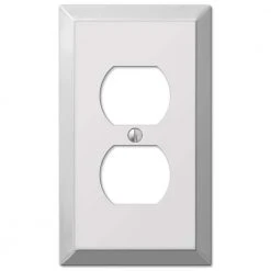 Hampton Bay Metallic 1 Gang Duplex Steel Wall Plate - Polished Chrome
