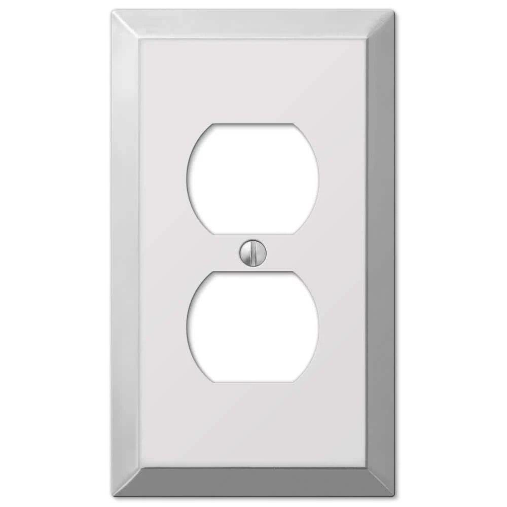 Hampton Bay Metallic 1 Gang Duplex Steel Wall Plate - Polished Chrome 1 Hampton Bay Metallic 1 Gang Duplex Steel Wall Plate - Polished Chrome