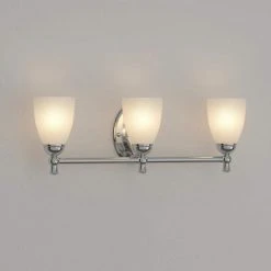 Hampton Bay Solomone 22 in. 3-Light Traditional Polished Chrome Bathroom Vanity Light with Opal Glass Shades -Hampton Bay Shop chrome hampton bay vanity lighting cp3563 40 1000