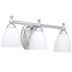 Hampton Bay Solomone 22 in. 3-Light Traditional Polished Chrome Bathroom Vanity Light with Opal Glass Shades -Hampton Bay Shop chrome hampton bay vanity lighting cp3563 44 1000