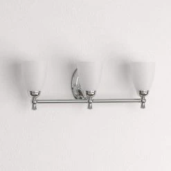 Hampton Bay Solomone 22 in. 3-Light Traditional Polished Chrome Bathroom Vanity Light with Opal Glass Shades -Hampton Bay Shop chrome hampton bay vanity lighting cp3563 a0 1000