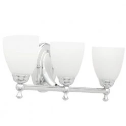 Hampton Bay Solomone 22 in. 3-Light Traditional Polished Chrome Bathroom Vanity Light with Opal Glass Shades -Hampton Bay Shop chrome hampton bay vanity lighting cp3563 fa 1000