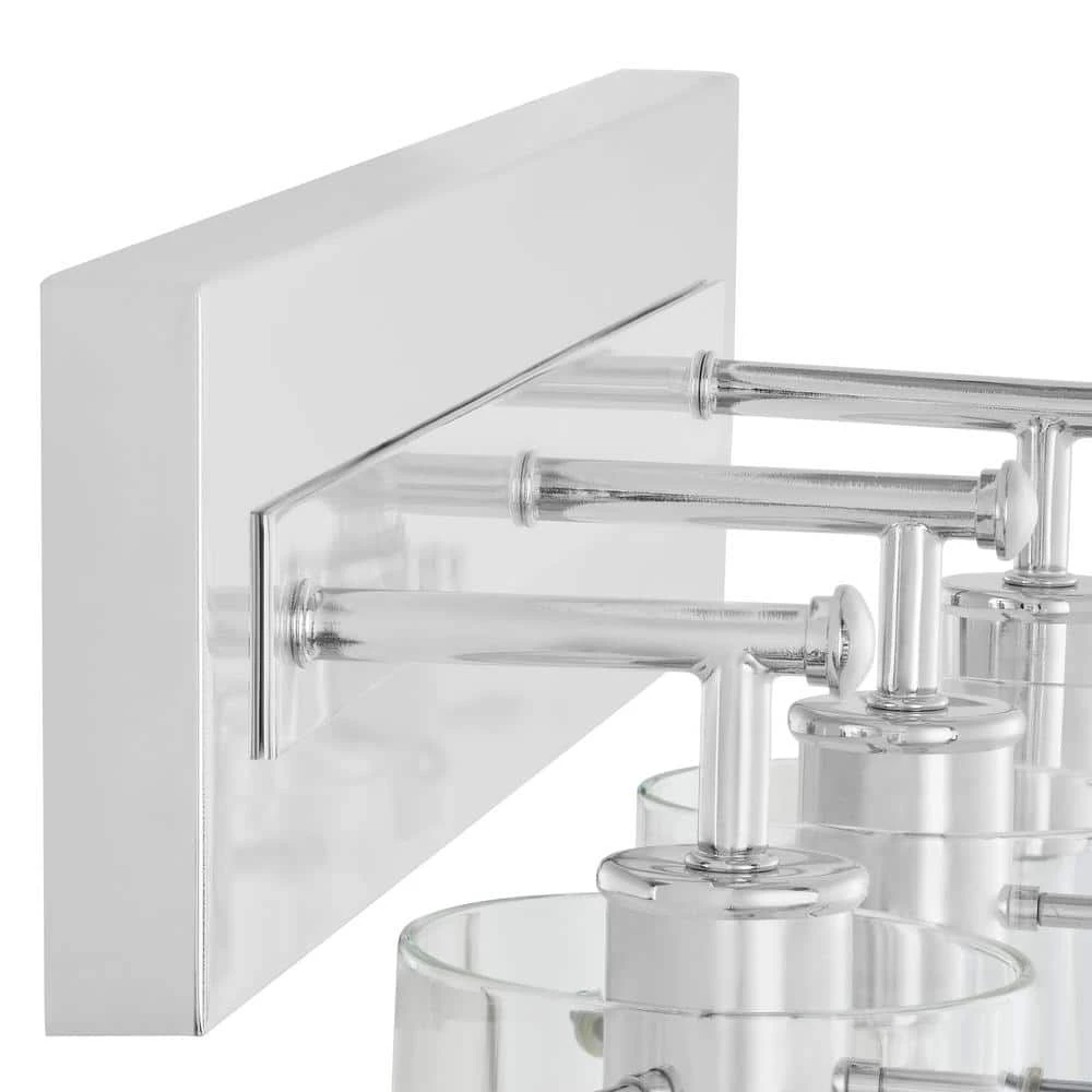Hampton Bay Regan 21 in. 3-Light Chrome Bathroom Vanity Light with Clear Glass Shades 5 Hampton Bay Regan 21 in. 3-Light Chrome Bathroom Vanity Light with Clear Glass Shades - Image 5