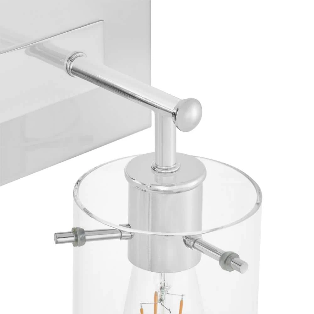 Hampton Bay Regan 21 in. 3-Light Chrome Bathroom Vanity Light with Clear Glass Shades 3 Hampton Bay Regan 21 in. 3-Light Chrome Bathroom Vanity Light with Clear Glass Shades - Image 3