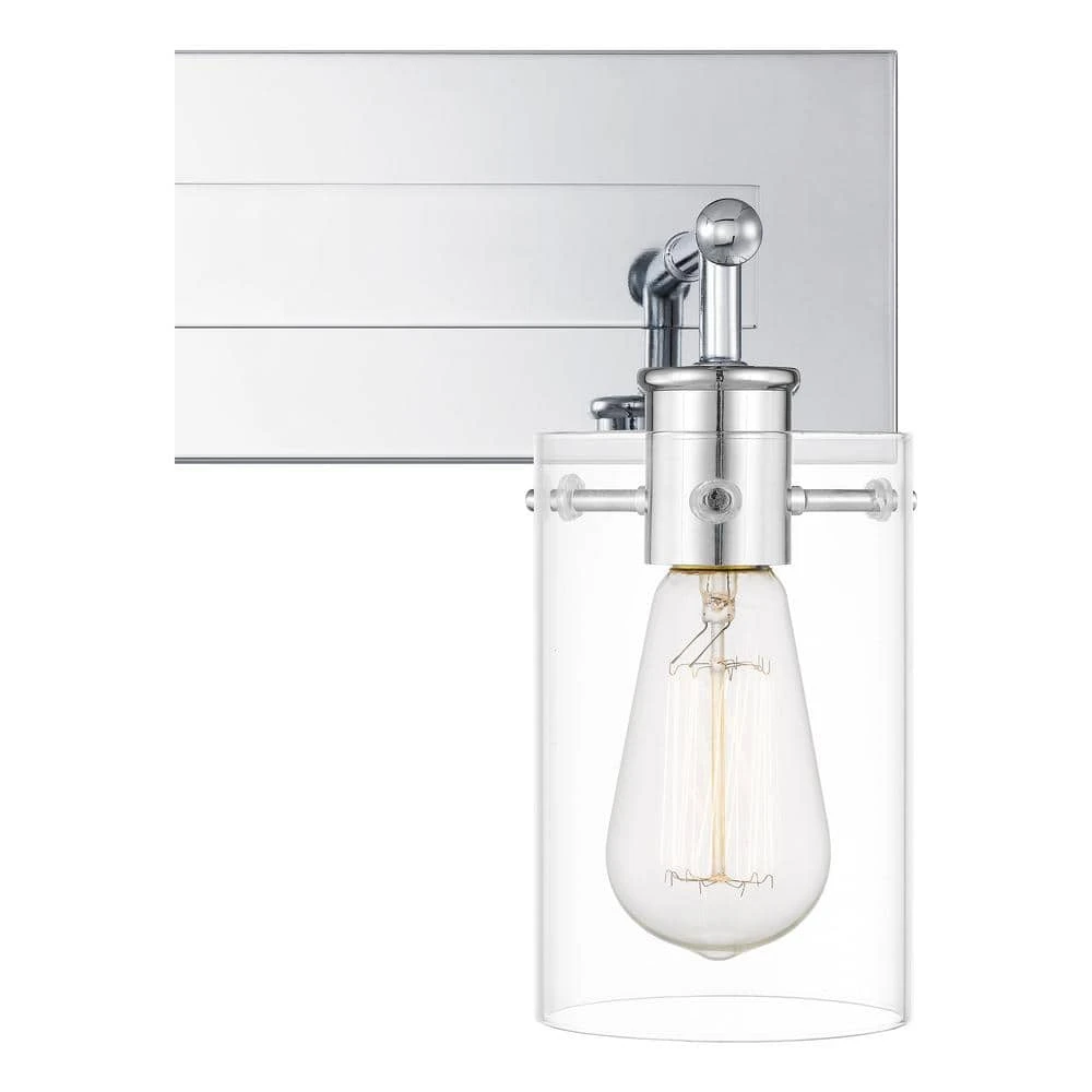 Hampton Bay Regan 21 in. 3-Light Chrome Bathroom Vanity Light with Clear Glass Shades 10 Hampton Bay Regan 21 in. 3-Light Chrome Bathroom Vanity Light with Clear Glass Shades - Image 10