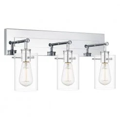 Hampton Bay Regan 21 in. 3-Light Chrome Bathroom Vanity Light with Clear Glass Shades 17 Hampton Bay Regan 21 in. 3-Light Chrome Bathroom Vanity Light with Clear Glass Shades -Hampton Bay Shop chrome hampton bay vanity lighting dshd19574v6 4f 1000