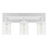 Hampton Bay Regan 21 in. 3-Light Chrome Bathroom Vanity Light with Clear Glass Shades