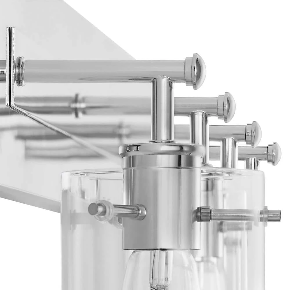 Hampton Bay Regan 29.25 in. 4-Light Chrome Bathroom Vanity Light with Clear Glass Shades 5 Hampton Bay Regan 29.25 in. 4-Light Chrome Bathroom Vanity Light with Clear Glass Shades - Image 5