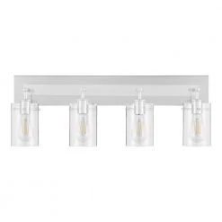 Hampton Bay Regan 29.25 in. 4-Light Chrome Bathroom Vanity Light with Clear Glass Shades