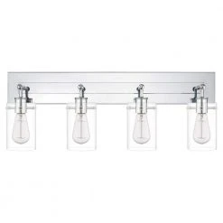 Hampton Bay Regan 29.25 in. 4-Light Chrome Bathroom Vanity Light with Clear Glass Shades 13 Hampton Bay Regan 29.25 in. 4-Light Chrome Bathroom Vanity Light with Clear Glass Shades -Hampton Bay Shop chrome hampton bay vanity lighting dshd19574v7 c3 1000