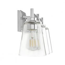 Hampton Bay Wakefield 22 in. 3-Light Chrome Modern Wall Mount Sconce Light with Clear Glass Shades -Hampton Bay Shop chrome hampton bay vanity lighting hb3681 07 a0 1000
