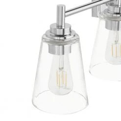 Hampton Bay Wakefield 31 in. 4-Light Chrome Modern Wall Mount Sconce Light with Clear Glass Shades -Hampton Bay Shop chrome hampton bay vanity lighting hb3682 07 1d 1000