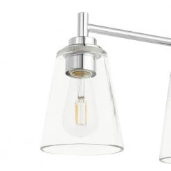 Hampton Bay Wakefield 31 in. 4-Light Chrome Modern Wall Mount Sconce Light with Clear Glass Shades -Hampton Bay Shop chrome hampton bay vanity lighting hb3682 07 66 1000