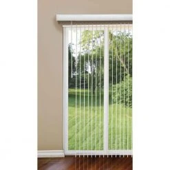 Hampton Bay Crown White Room Darkening 3.5 in. Vertical Blind Kit for Sliding Door or Window - 78 in. W x 84 in. L -Hampton Bay Shop crown white hampton bay vertical blinds 10793478805020 4f 1000