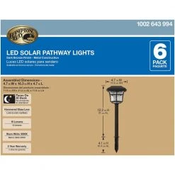 Hampton Bay Grant Solar 10 Lumens Dark Bronze Outdoor Integrated LED 3000K Warm White Landscape Path Light (6-Pack) -Hampton Bay Shop dark bronze hampton bay path lights 84101 1f 1000