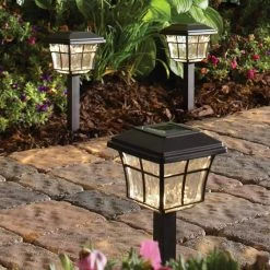 Hampton Bay Grant Solar 10 Lumens Dark Bronze Outdoor Integrated LED 3000K Warm White Landscape Path Light (6-Pack) -Hampton Bay Shop dark bronze hampton bay path lights 84101 44 1000