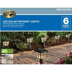 Hampton Bay Grant Solar 10 Lumens Dark Bronze Outdoor Integrated LED 3000K Warm White Landscape Path Light (6-Pack) -Hampton Bay Shop dark bronze hampton bay path lights 84101 4f 1000