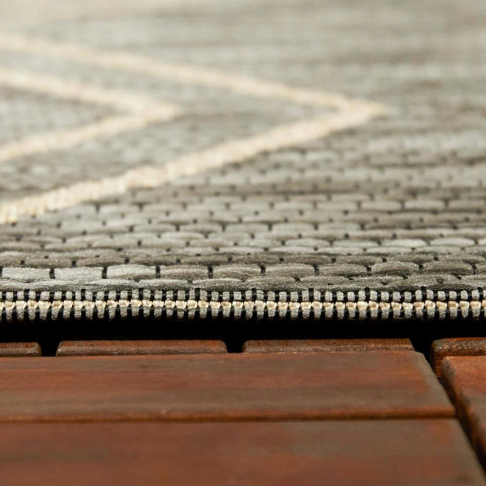 Hampton Bay Diamond Dark Brown 8 ft. x 10 ft. Indoor/Outdoor Area Rug 5 Hampton Bay Diamond Dark Brown 8 ft. x 10 ft. Indoor/Outdoor Area Rug - Image 5