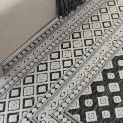 Hampton Bay Calobra Dark Grey 5 ft. x 7 ft. Geometric transitional Indoor/Outdoor Area Rug -Hampton Bay Shop dark grey hampton bay area rugs 773043 44 1000