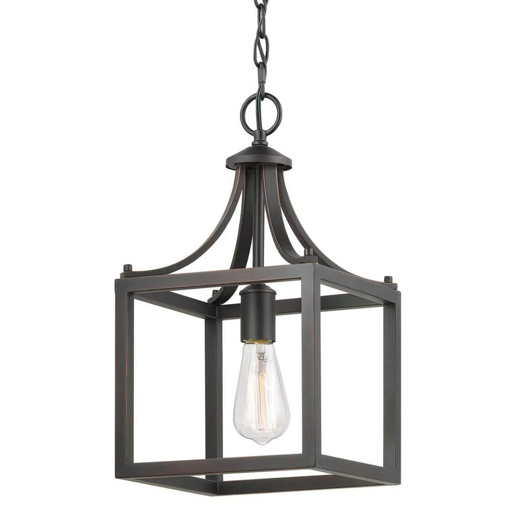 Hampton Bay Boswell Quarter 9-1/2 in. 1-Light Distressed Black Farmhouse Mini-Pendant Kitchen Light 8 Hampton Bay Boswell Quarter 9-1/2 in. 1-Light Distressed Black Farmhouse Mini-Pendant Kitchen Light - Image 8
