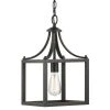 Hampton Bay Boswell Quarter 9-1/2 in. 1-Light Distressed Black Farmhouse Mini-Pendant Kitchen Light