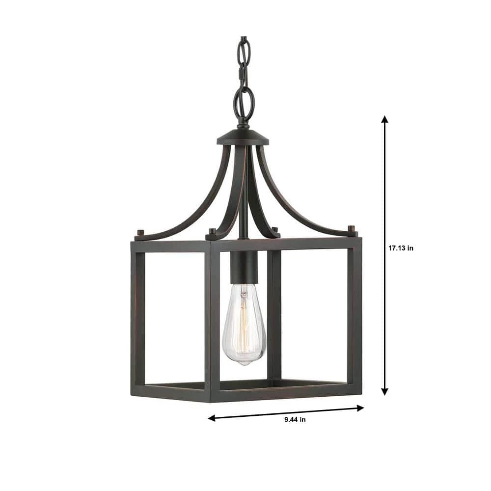 Hampton Bay Boswell Quarter 9-1/2 in. 1-Light Distressed Black Farmhouse Mini-Pendant Kitchen Light 6 Hampton Bay Boswell Quarter 9-1/2 in. 1-Light Distressed Black Farmhouse Mini-Pendant Kitchen Light - Image 6