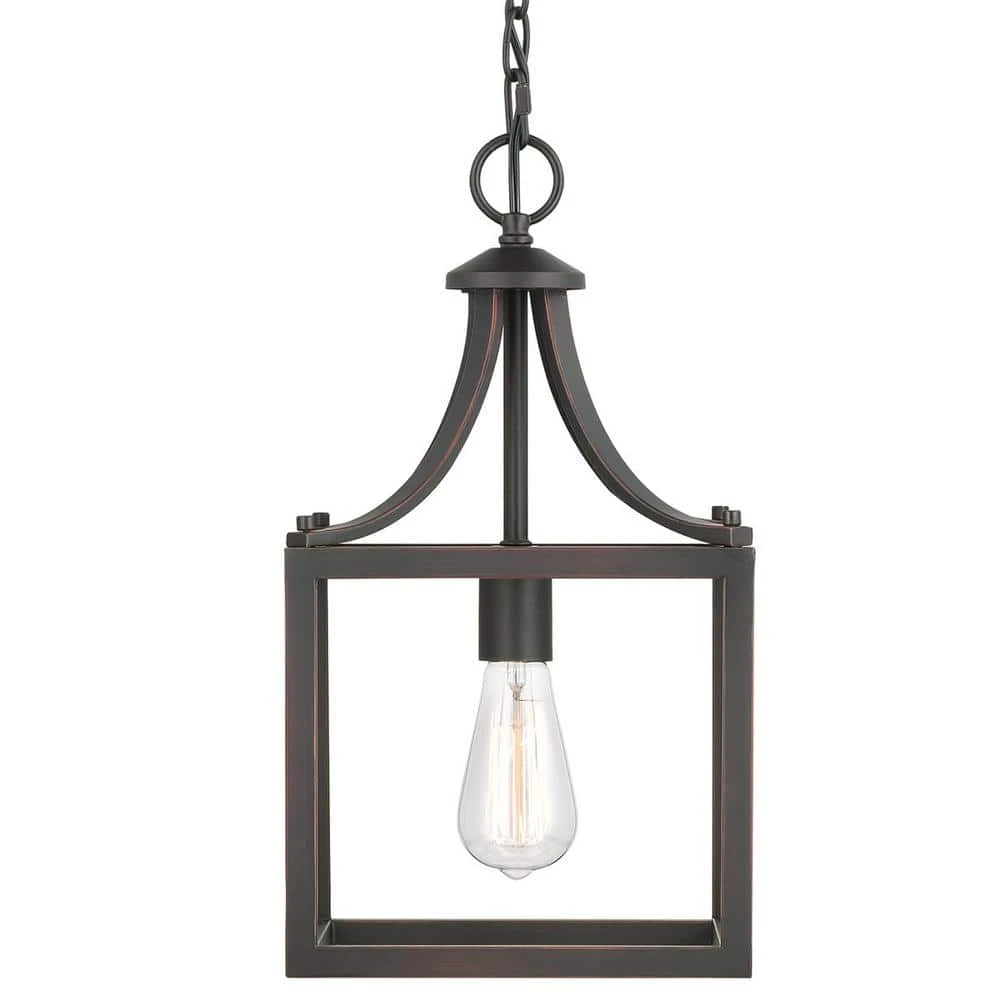 Hampton Bay Boswell Quarter 9-1/2 in. 1-Light Distressed Black Farmhouse Mini-Pendant Kitchen Light 7 Hampton Bay Boswell Quarter 9-1/2 in. 1-Light Distressed Black Farmhouse Mini-Pendant Kitchen Light - Image 7