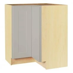 Hampton Bay Shaker Dove Gray Stock Assembled Lazy Susan Corner Base Kitchen Cabinet (28.5 in. x 34.5 in. x 16.5 in.)