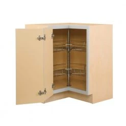 Hampton Bay Shaker Dove Gray Stock Assembled Lazy Susan Corner Base Kitchen Cabinet (28.5 in. x 34.5 in. x 16.5 in.) -Hampton Bay Shop dove gray hampton bay assembled kitchen cabinets kbls36 sdv 66 1000