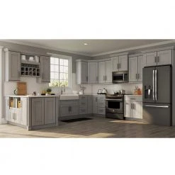 Hampton Bay Shaker Dove Gray Stock Assembled Lazy Susan Corner Base Kitchen Cabinet (28.5 in. x 34.5 in. x 16.5 in.) -Hampton Bay Shop dove gray hampton bay assembled kitchen cabinets kbls36 sdv d4 1000