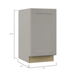 Hampton Bay Shaker Dove Gray Stock Assembled Pull Out Trash Can Base Kitchen Cabinet (18 in. x 34.5 in. x 24 in.) -Hampton Bay Shop dove gray hampton bay assembled kitchen cabinets kbw18 sdv 40 1000
