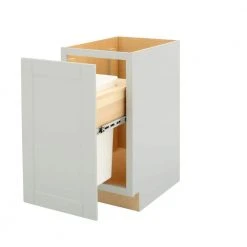 Hampton Bay Shaker Dove Gray Stock Assembled Pull Out Trash Can Base Kitchen Cabinet (18 in. x 34.5 in. x 24 in.) -Hampton Bay Shop dove gray hampton bay assembled kitchen cabinets kbw18 sdv 77 1000