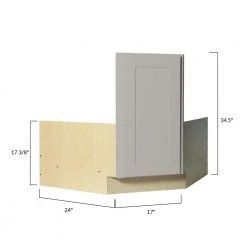 Hampton Bay Shaker Partially Assembled 36 x 34.5 x 24 in. Corner Sink Base Kitchen Cabinet in Dove Gray -Hampton Bay Shop dove gray hampton bay assembled kitchen cabinets kcsb36 sdv 40 1000