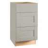 Hampton Bay Shaker Dove Gray Stock Assembled Drawer Base Kitchen Cabinet with Drawer Glides (18 in. x 34.5 in. x 24 in.)