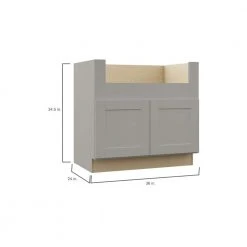 Hampton Bay Shaker Dove Gray Stock Assembled Farmhouse Apron-Front Sink Base Kitchen Cabinet (36 in. x 34.5 in. x 24 in.) -Hampton Bay Shop dove gray hampton bay assembled kitchen cabinets ksbd36 sdv 40 1000