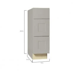 Hampton Bay Shaker Assembled 12x34.5x21 in. Bathroom Vanity Drawer Base Cabinet with Ball-Bearing Drawer Glides in Dove Gray -Hampton Bay Shop dove gray hampton bay assembled kitchen cabinets kvdb12 sdv 40 1000