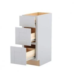 Hampton Bay Shaker Assembled 12x34.5x21 in. Bathroom Vanity Drawer Base Cabinet with Ball-Bearing Drawer Glides in Dove Gray -Hampton Bay Shop dove gray hampton bay assembled kitchen cabinets kvdb12 sdv 77 1000