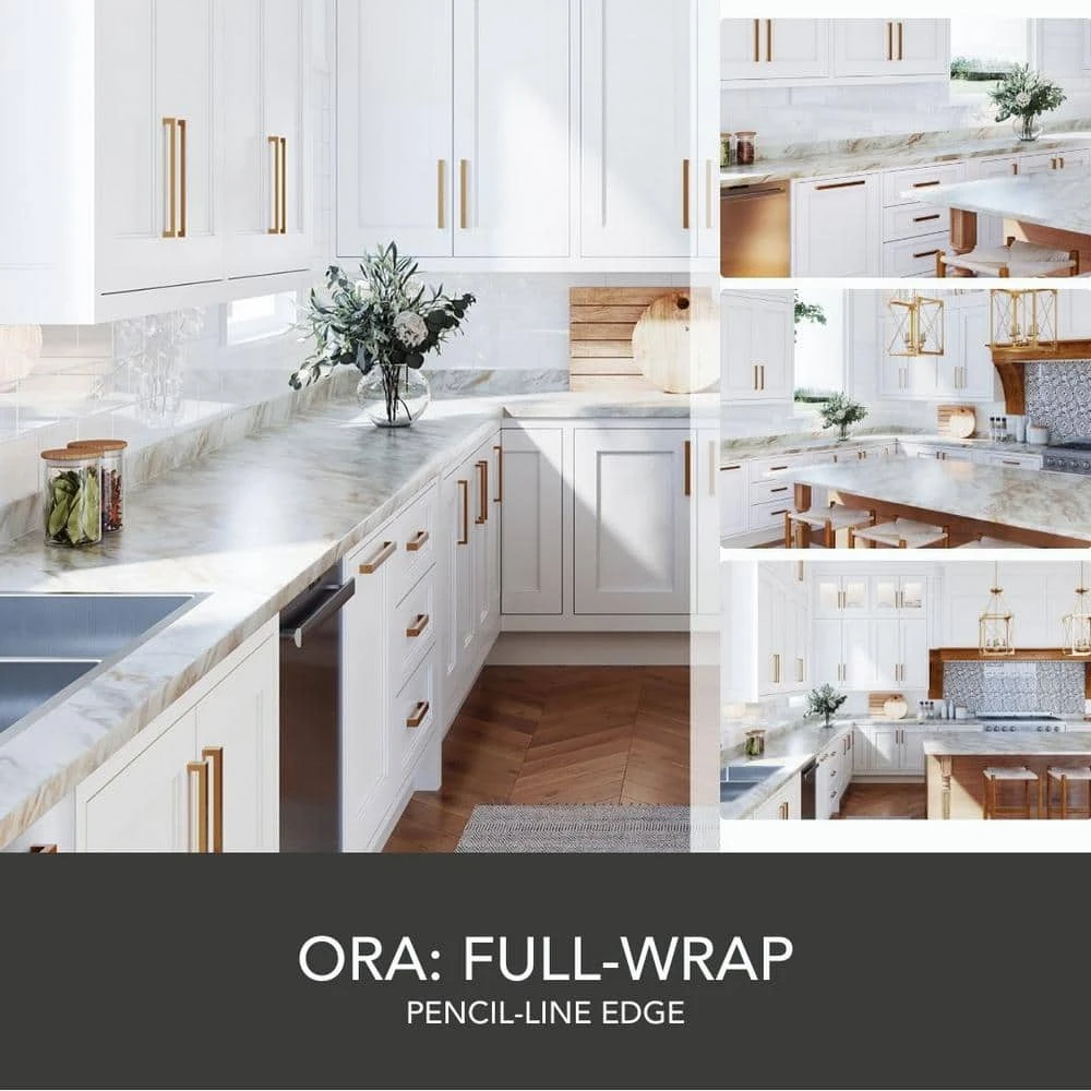 Hampton Bay Wilsonart 4 ft. Laminate Countertop Kit Included in Textured Drama Marble with Eased Edge 3 Hampton Bay Wilsonart 4 ft. Laminate Countertop Kit Included in Textured Drama Marble with Eased Edge - Image 3