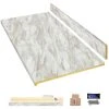 Hampton Bay Wilsonart 6 ft. Laminate Countertop Kit Included in Textured Drama Marble with Eased Edge