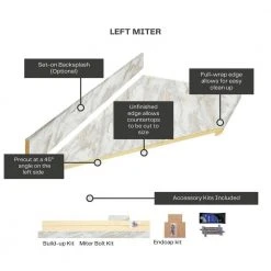 Hampton Bay Wilsonart 8 ft. Laminate Countertop Kit Included in Textured Drama Marble with Eased Edge -Hampton Bay Shop drama marble hampton bay laminate countertops 12349kt08l5010 1d 1000