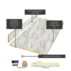 Hampton Bay Wilsonart 8 ft. Laminate Countertop Kit Included in Textured Drama Marble with Eased Edge -Hampton Bay Shop drama marble hampton bay laminate countertops 12349kt08n5010 1d 1000