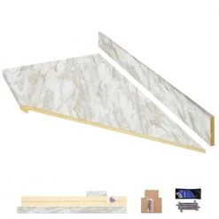 Hampton Bay Wilsonart 8 ft. Laminate Countertop Kit Included in Textured Drama Marble with Eased Edge
