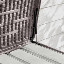 Hampton Bay 120 Gal. Grey Resin Wicker Outdoor Storage Deck Box with Lockable Lid 11 Hampton Bay 120 Gal. Grey Resin Wicker Outdoor Storage Deck Box with Lockable Lid -Hampton Bay Shop driftwood gray hampton bay deck boxes hbdb120g gs a0 1000