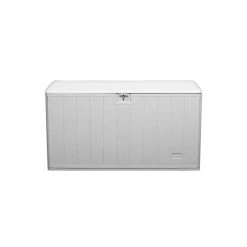 Hampton Bay 130 Gal. Grey Resin Wood Look Outdoor Storage Deck Box with Lockable Lid -Hampton Bay Shop driftwood gray hampton bay deck boxes hbdb130wlg gs 1f 1000