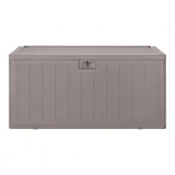 Hampton Bay 50 Gal. Grey Resin Wood Look Outdoor Storage Deck Box with Lockable Lid 12 Hampton Bay 50 Gal. Grey Resin Wood Look Outdoor Storage Deck Box with Lockable Lid -Hampton Bay Shop driftwood gray hampton bay deck boxes hbdb50wlg sl 1d 1000