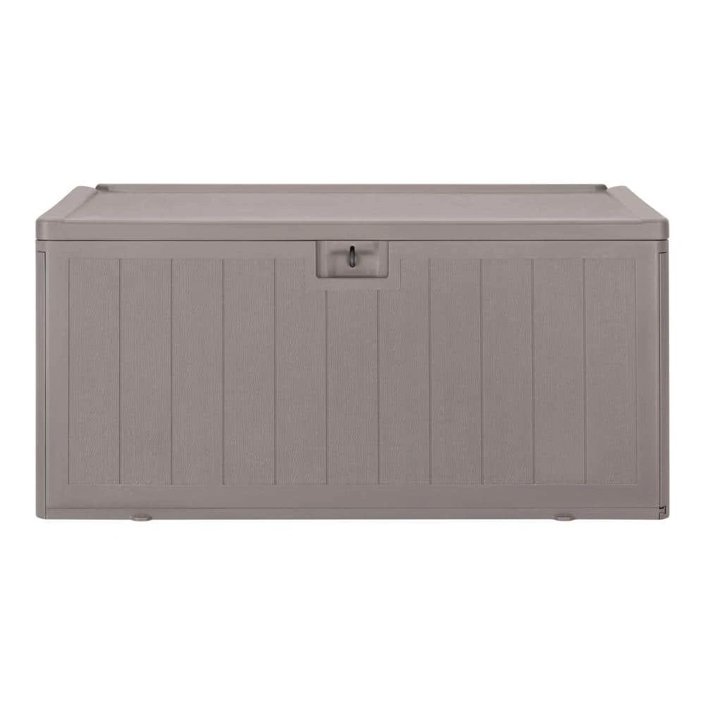 Hampton Bay 50 Gal. Grey Resin Wood Look Outdoor Storage Deck Box with Lockable Lid 5 Hampton Bay 50 Gal. Grey Resin Wood Look Outdoor Storage Deck Box with Lockable Lid - Image 5