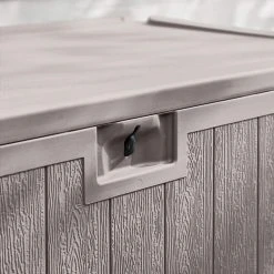Hampton Bay 50 Gal. Grey Resin Wood Look Outdoor Storage Deck Box with Lockable Lid 10 Hampton Bay 50 Gal. Grey Resin Wood Look Outdoor Storage Deck Box with Lockable Lid -Hampton Bay Shop driftwood gray hampton bay deck boxes hbdb50wlg sl 40 1000