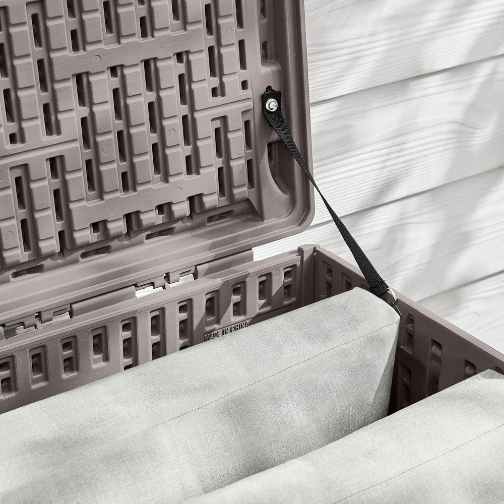 Hampton Bay 50 Gal. Grey Resin Wood Look Outdoor Storage Deck Box with Lockable Lid 4 Hampton Bay 50 Gal. Grey Resin Wood Look Outdoor Storage Deck Box with Lockable Lid - Image 4